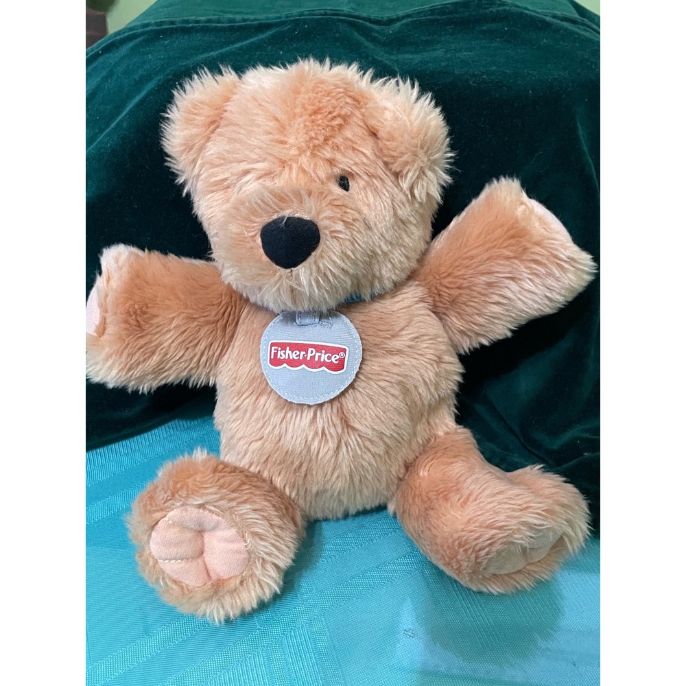 Fisher Price Plush Teddy Bear Tan 2003 Medallion G3392 H2955 8 Inch